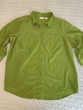 Liz Claiborne Green Polka Dot Plus Size Women’s Blouse